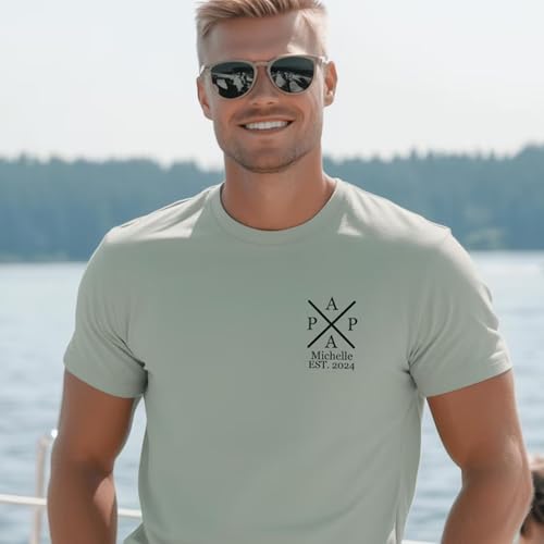 Personalized Fathers Day T-Shirt, Custom Grandpa Grandkids Name Shirt, Papa Shirts, Dad Gifts for Fathers Day and Christmas