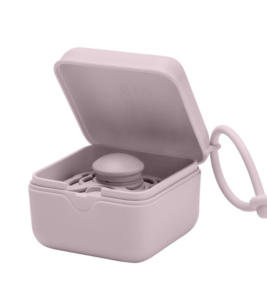 BIBS Pacifier Box with Loop for Storing & Carrying Soothers | 100% BPA Free Material | Designed & Made in Denmark | Vanilla
