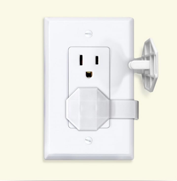 Socket Sitter: Always Connected, Never Lost! No Choking Hazard! Child Safety Cover, Electrical Outlet Cover, Plug Protector, Socket Protector (Pack of 6, Covers 12 outlets) (Blissful Blue)