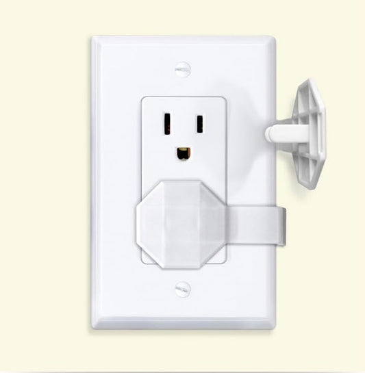 Socket Sitter: Always Connected, Never Lost! No Choking Hazard! Child Safety Cover, Electrical Outlet Cover, Plug Protector, Socket Protector (Pack of 6, Covers 12 outlets) (Blissful Blue)