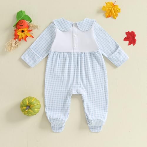 Kuriozud My First Halloween Baby Girl Boy Outfit Newborn Pumpkin Jumpsuit Romper Halloween Footie Pajamas Coming Home Outfit