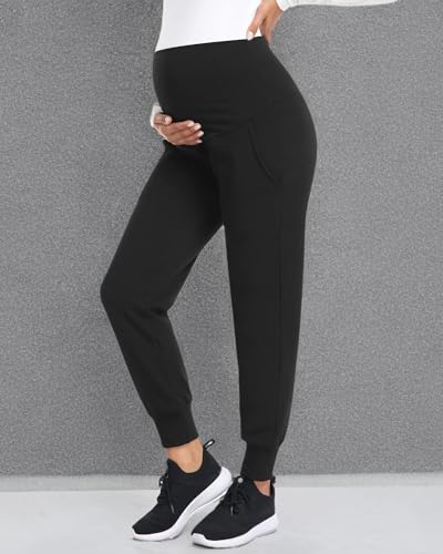 fitglam Women's Maternity Pants Over Belly Lounge Pajamas Clothes Pregnancy Must Haves Joggers with Pockets