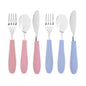 Elk and Friends Kids Silverware with Silicone Handle | Childrens Safe Flatware | Kids Utensils | Spoon + Fork + Knife set | 4 years+ | 6 Pieces