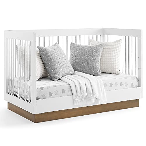 Delta Children James Acrylic 4-in-1 Convertible Crib - Greenguard Gold Certified, Midnight Grey/Acorn