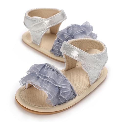 COSANKIM Baby Girl Sandals Rubber Sole Summer Outdoor Infant First Walker Crib Dress Shoes Baby Sandals