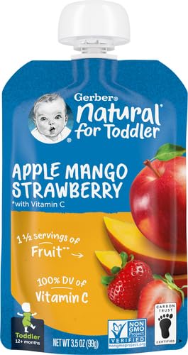 Gerber Baby Food Toddler Apple Pear Peach, 3.5 Oz Pouch