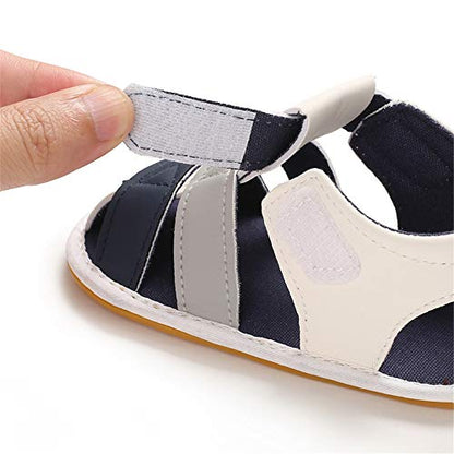 E-FAK Baby Boys Girls Summer Sandals Outdoor Beach Anti-Slip Rubber Soft Sole Newborn Toddler First Walker Shoes