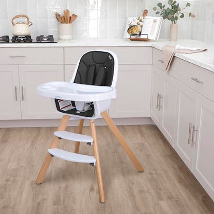 Evolur Zoodle 2 in 1 Convertible Baby High Chair in Light Gray