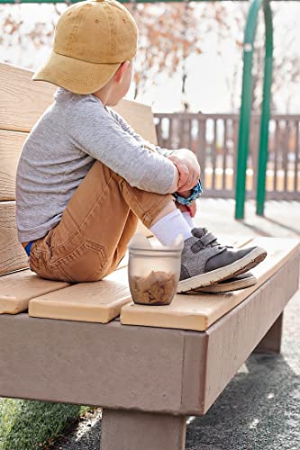Zip Top Reusable 100% Silicone Baby + Kid Snack Containers - The only containers that stand up, stay open and zip shut! No Lids! Made in the USA - Teal Bear