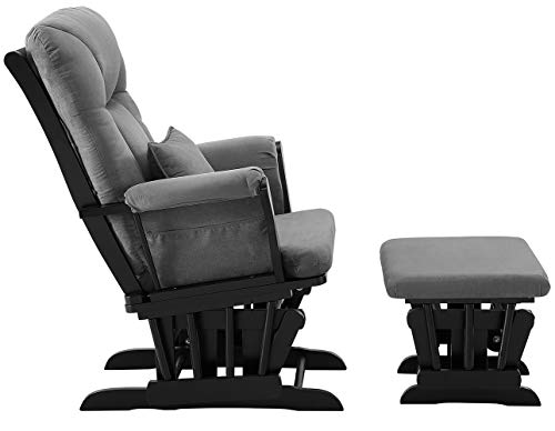 Angel Line Monterey Glider & Ottoman, Grey Finish - Grey Cushion