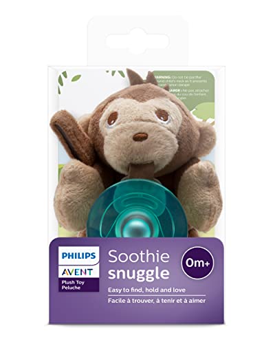 Philips AVENT Soothie Snuggle Pacifier Holder with Detachable Pacifier, 0m+, Giraffe, SCF347/01-1 Count (Pack of 1)