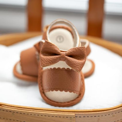HsdsBebe Baby Girls Sandals Bohemia Flower Bow Soft Sole Toddler First Walkers Beach Summer Shoes