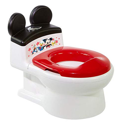 The First Years Disney Minnie Mouse Potty Training Toilet and Toddler Toilet Seat - Toilet Training Potty with Fun Flushing and Cheering Sounds,Pink