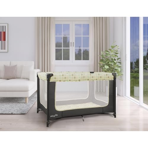 Dream On Me Zodiak Portable Playard in Navy, Lightweight, Packable and Easy Setup Baby Playard, Breathable Mesh Sides and Soft Fabric - Comes with a Removable Padded Mat