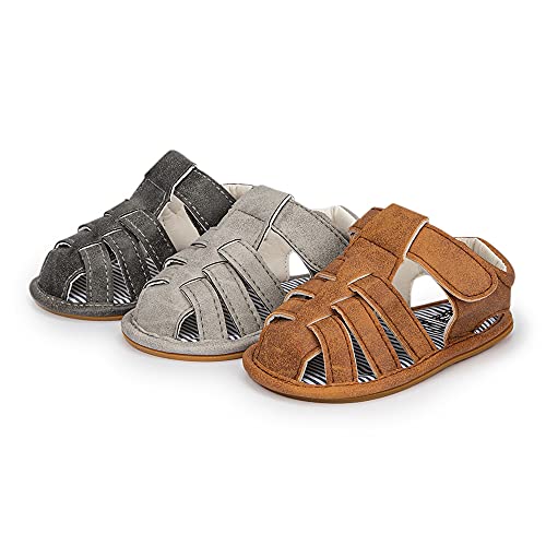 Meckior Baby Infant Boy Girl Sandals Newborn Non-Slip Soft Rubber Sole Sandals for Baby Boys Open-Toe Outdoor Casual Summer First Walkers Shoes