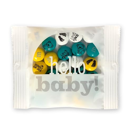 M&M'S World It's A Boy Milk Chocolate Candy 2lb Bag with White and Blue M&M'S for Baby Boy Showers Gender Reveal Parties and Baby Celebration Favors