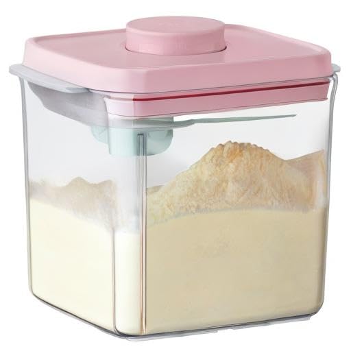 Ankou Formula Container - 1700ml Airtight Formula Dispenser One Button Handy Milk Powder Container BPA-Free Storage Containers with Scoop and Scraper Transparent 730g