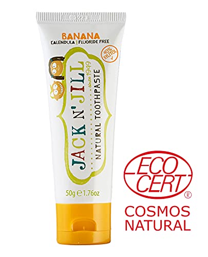Jack N' Jill Natural Toothpaste for Baby and Infants - Fluoride Free Training Toothpaste, 40% Xylitol, BPA Free - Strawberry, 1.76 oz (Pack of 1)
