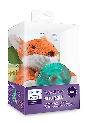 Philips AVENT Soothie Snuggle Pacifier Holder with Detachable Pacifier, 0m+, Giraffe, SCF347/01-1 Count (Pack of 1)