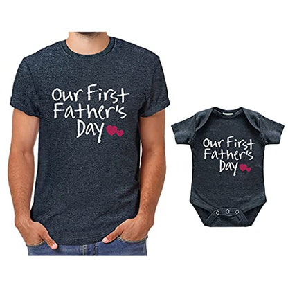 Our First Fathers Day Father Son Matching Shirts Father Daughter Gift for Father's