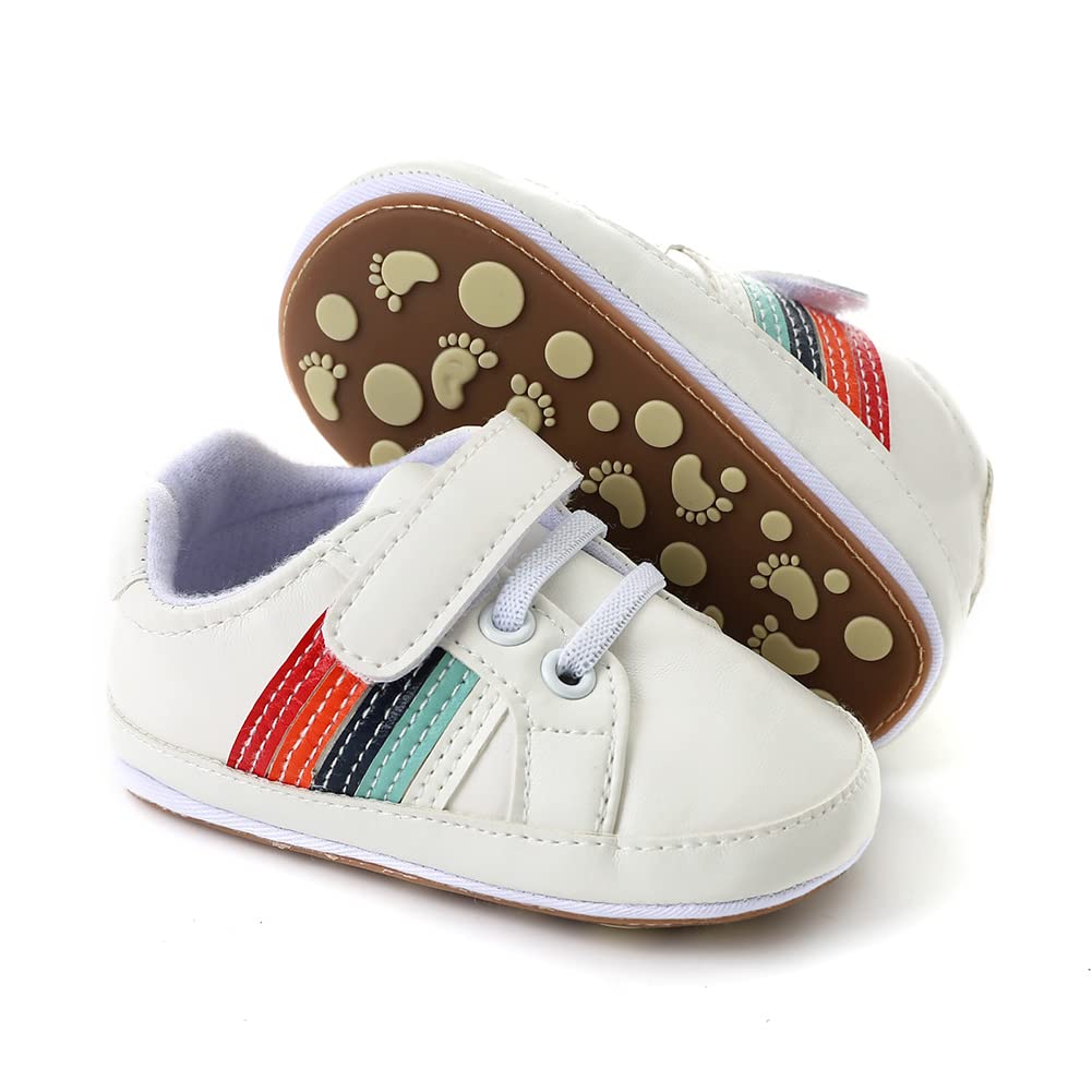 Clowora Baby Boys Girls Shoes Non-Slip Rubber Sole Sneakers Infant First Walking Toddler Crib Shoes Newborn Loafers Flats.