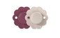 Suavinex Wonder Baby Pacifier, SX Pro Silicone Nipple, Reversible, Non Irritating Shield Design, 2 Pk Pacifiers 0-6 Months, Made in Europe, Mauve/Chalk