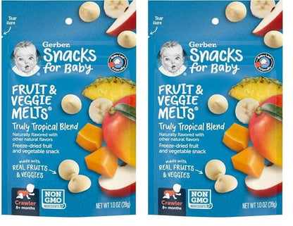 Gerber Snacks for Baby Fruit & Veggie Melts, 1 Oz