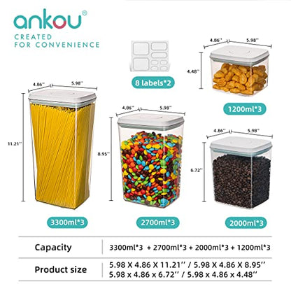 Ankou Formula Container - 1700ml Airtight Formula Dispenser One Button Handy Milk Powder Container BPA-Free Storage Containers with Scoop and Scraper Transparent 730g