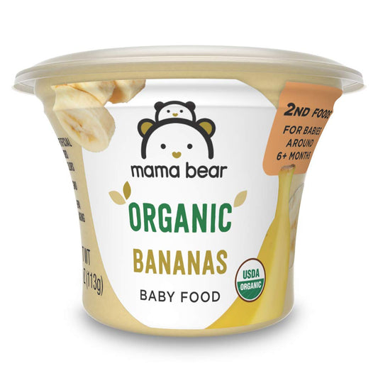 Amazon Brand - Mama Bear Organic Baby Food, Fruit Variety Pack, Apples, Apple Berry Blend, Bananas, Pears, vegetarian, 4 ounce (Pack of 12)