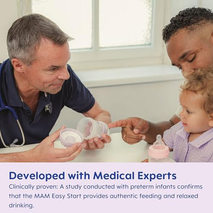 MAM 9oz Easy Start Anti-Colic Baby Bottles, Medium Flow, Breastfeeding-Like Silicone Nipple Bottle, Reduces Colic, Gas, & Reflux, Easy-to-Clean, BPA-Free, Colors May Vary