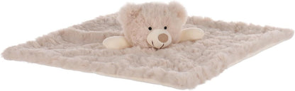 Apricot Lamb Cream Flower Bear Blanket Soft Loveys for Babies, Security Blanket for Baby Boy and Girl, Infant and Toddlers 13.8x13.8 Inches