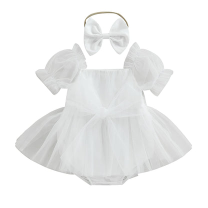 MERSARIPHY Newborn Baby Girl Boho Outfits Infant Lace Tulle Ruffle Bubble Romper Dress Jumpsuit Bodysuit Photoshoot Clothes