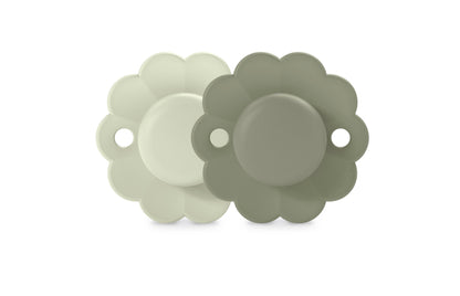 Suavinex Wonder Baby Pacifier, SX Pro Silicone Nipple, Reversible, Non Irritating Shield Design, 2 Pk Pacifiers 0-6 Months, Made in Europe, Mauve/Chalk