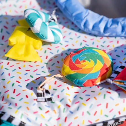 Bright Starts Pop 'N Jump Portable Activity Jumper, Indoor/Outdoor Use, Owl Forest with 4 Sensory Toys, Ages 6-12 Months