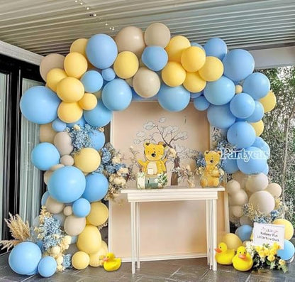 Pink Blue Green Balloon Garland Double Stuffed Dusty Light Green Baby Blue Blush Mauve Latex Pastel Balloon Arch Kit for Boho Baby Shower Gender Reveal Bear Birthday Floral Party Decoration