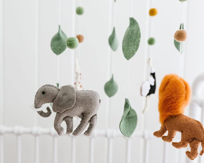 Baby Crib Mobile (Felt Rose) - Baby Shower Gift Nursery Decorations - Handmade Floral Decor for Girls