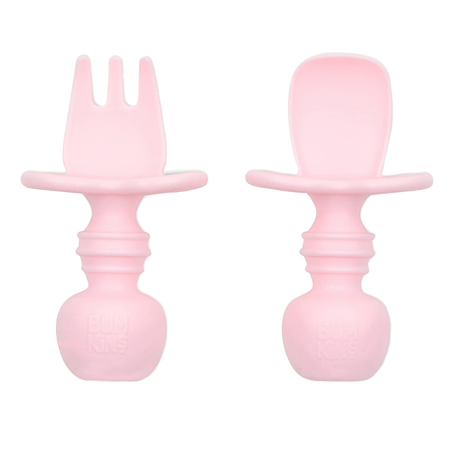 Bumkins Disney Baby Utensils Set, Chewtensils Silicone Spoons for Dipping, Self-Feeding, Baby Led Weaning, Trainer Learning, First Stage Eating, Soft Fork and Spoon, Babies 6 Months, Minnie Mouse