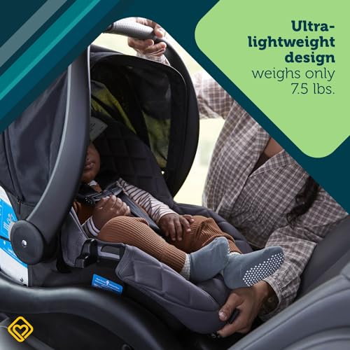 Safety 1ˢᵗ® onBoard™ Insta-Latch™ DLX Infant Car Seat with Base, Baby Car Seat for 4-30 lbs., Rear Facing Car Seat, Beach Rose