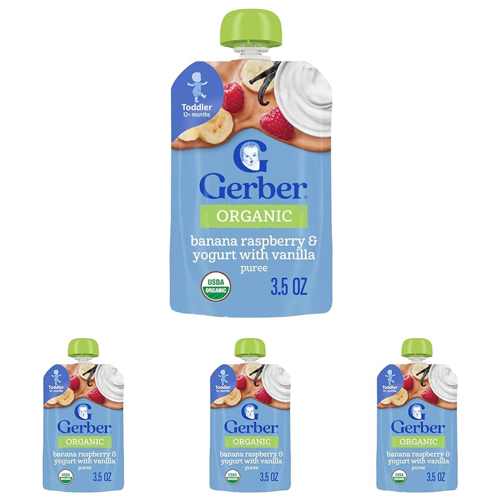 Gerber Baby Food Toddler Apple Pear Peach, 3.5 Oz Pouch