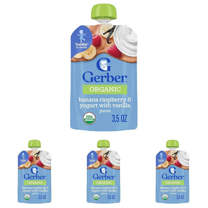 Gerber Baby Food Toddler Apple Pear Peach, 3.5 Oz Pouch