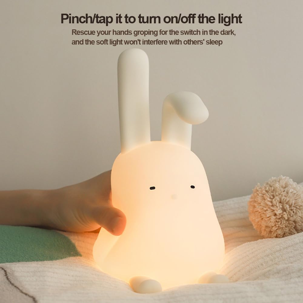 Led Cute Dog Night Light, Dimmable Nursery Puppy Kawaii Lamps, Super Squishy Silicone USB Rechargeable Touch Control Night Lamp for Kids Adults, Used for Camping Party Room Decor (Dog)