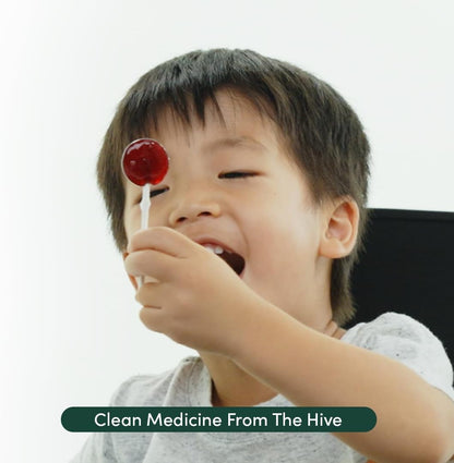 Kids Throat Soothing Lollipops by Beekeeper's Naturals - Doctor Formulated Immune Support, Vitamin D & Honey, Under 2g Sugar, Clean Ingredients,15 ct