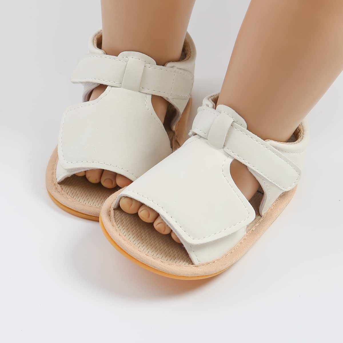 GAISUMMI Baby Girls Sandals Summer Bowknot Infant Crib Shoes Toddler Pu Leather Soft Rubber Sole First Walkers