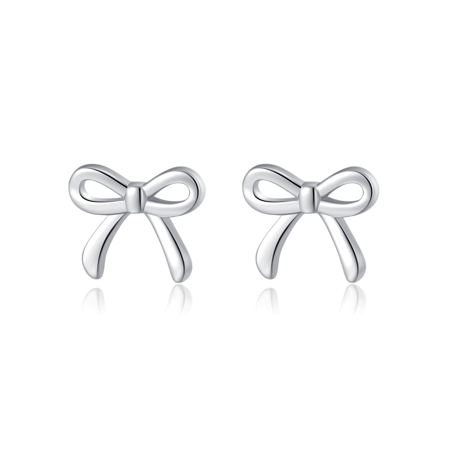 SLUYNZ Solid 925 Sterling Silver Tiny Bow Earrings Stud for Women Teens Small Bowknot post Stud Earrings