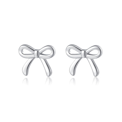 SLUYNZ Solid 925 Sterling Silver Tiny Bow Earrings Stud for Women Teens Small Bowknot post Stud Earrings