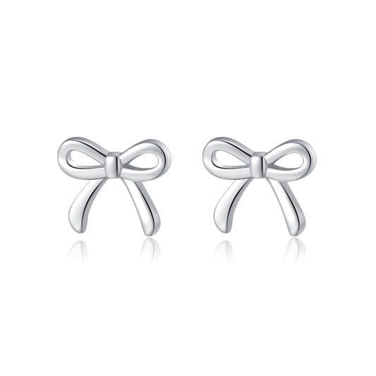 SLUYNZ Solid 925 Sterling Silver Tiny Bow Earrings Stud for Women Teens Small Bowknot post Stud Earrings