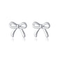 SLUYNZ Solid 925 Sterling Silver Tiny Bow Earrings Stud for Women Teens Small Bowknot post Stud Earrings