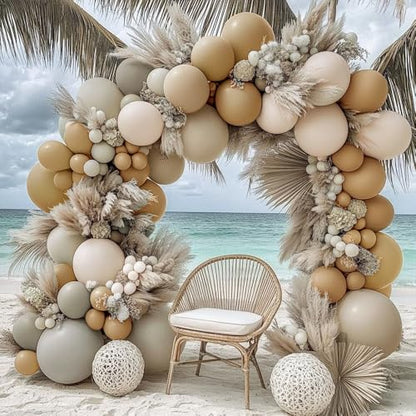 Dusty Blue Balloon Garland Double Stuffed Slate Pastel Blue White Sand Pearl Balloon Arch Kit for Baby Shower Birthday Bridal Shower Wedding Graduation Party Decorations