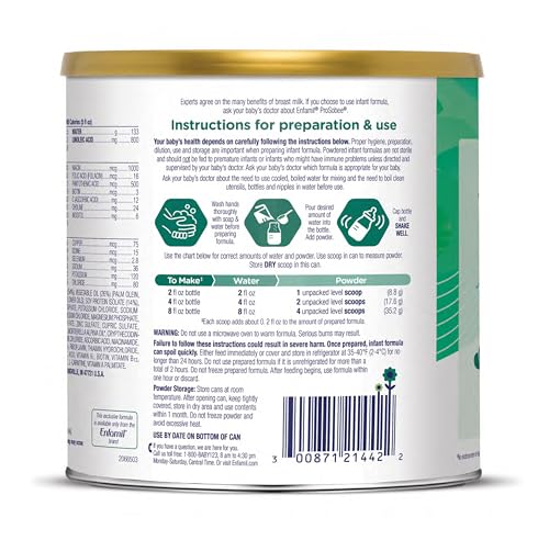 Enfamil Prosobee Plant based Baby Formula, for Sensitive Tummies, Soy-based Plant Sourced Protein, Vitamins for Immune Support, Lactose-free, Milk free, Gluten free, 20.9 Oz Can