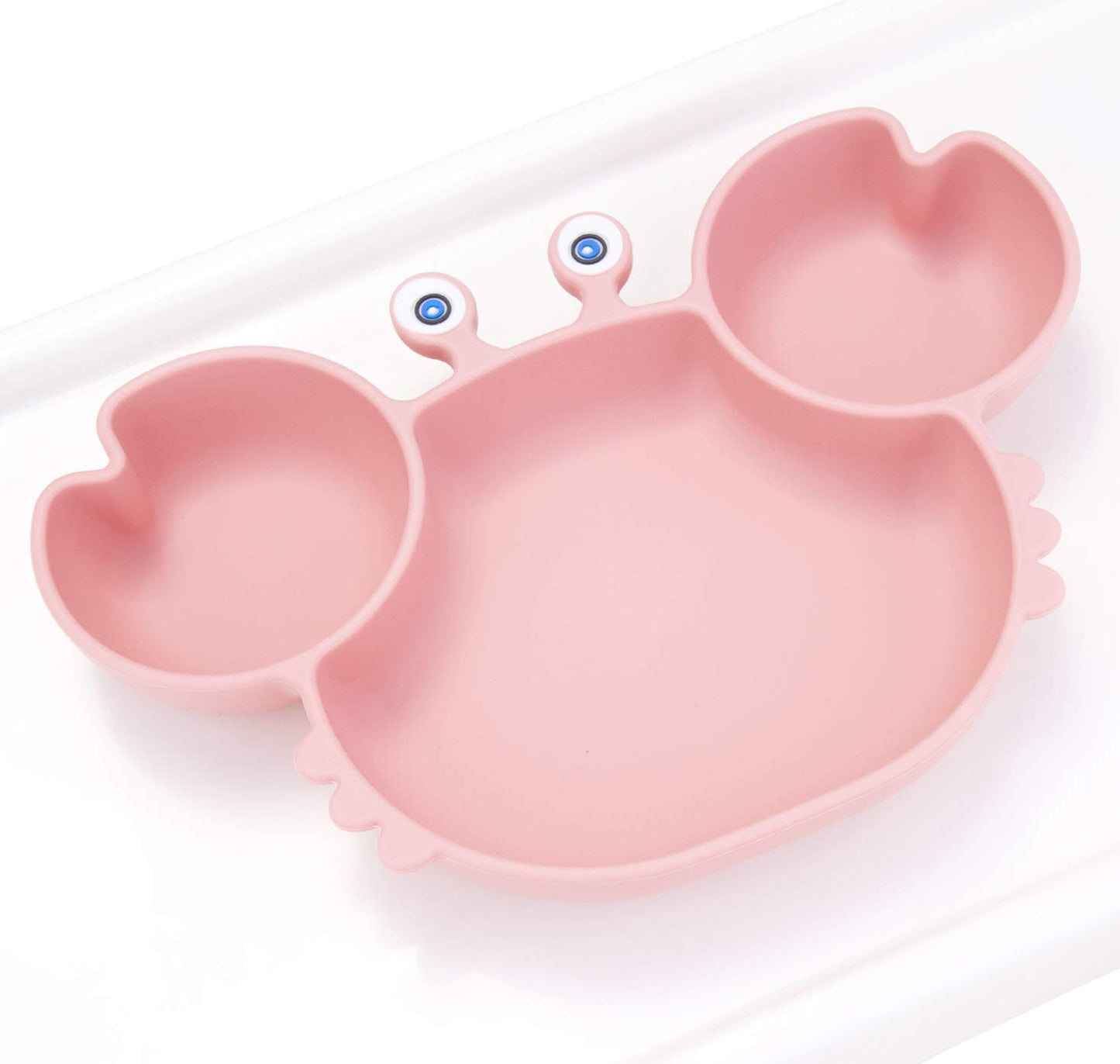 Silicone Suction Plate for Toddlers - Self Feeding Training Divided Plate Dish and Bowl for Baby and Toddler, Fits for Most Highchairs Trays, BPA Free Microwave Dishwasher Safe